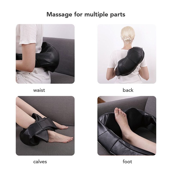 MaxKare Shiatsu Heated Shoulder Massager Electric Back Neck Massage Black