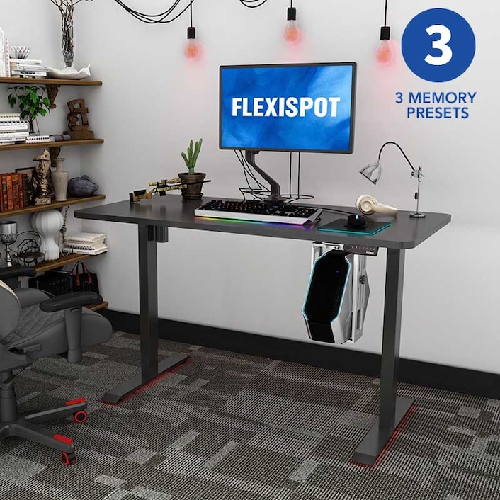 FlexiSpot FLEXISPOT EN1 Electric Stand Up Desk 55 x 28 Inches Whole-Piece  Desktop Ergonomic Memory controller Height Adjustable Standing D
