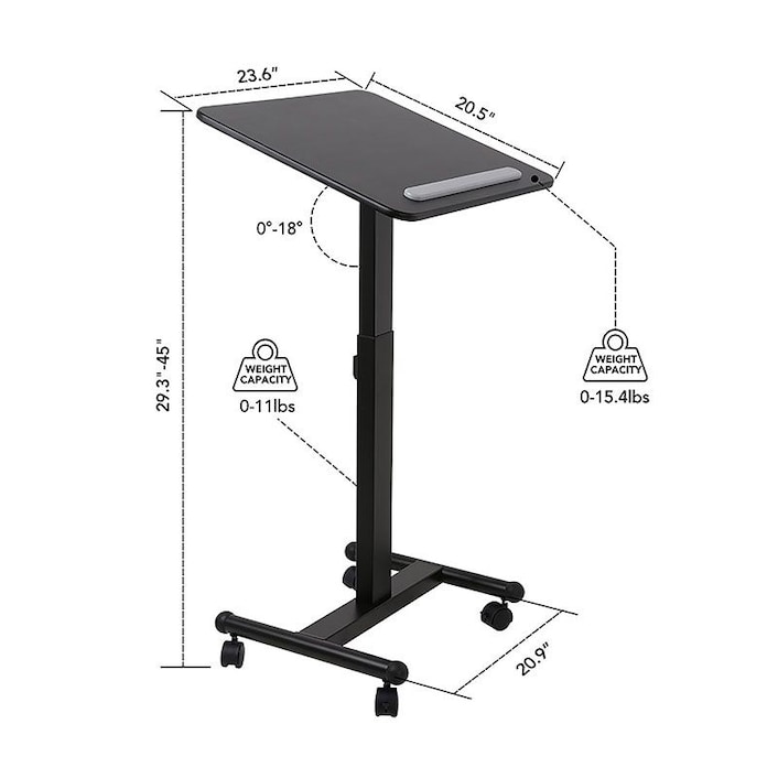 Mobile height adjustable desk cheap