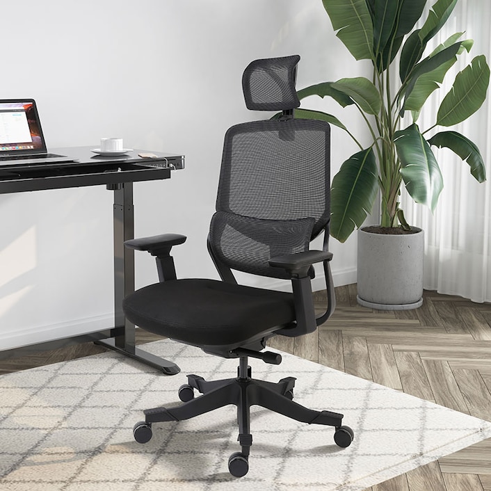 Black Ergonomic Office Chair Pro With Adjustability for Home Office Desk  Setup 