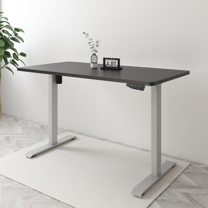 FlexiSpot E7 Electric 55W Height-Adjustable Standing Desk, Bamboo/Silver