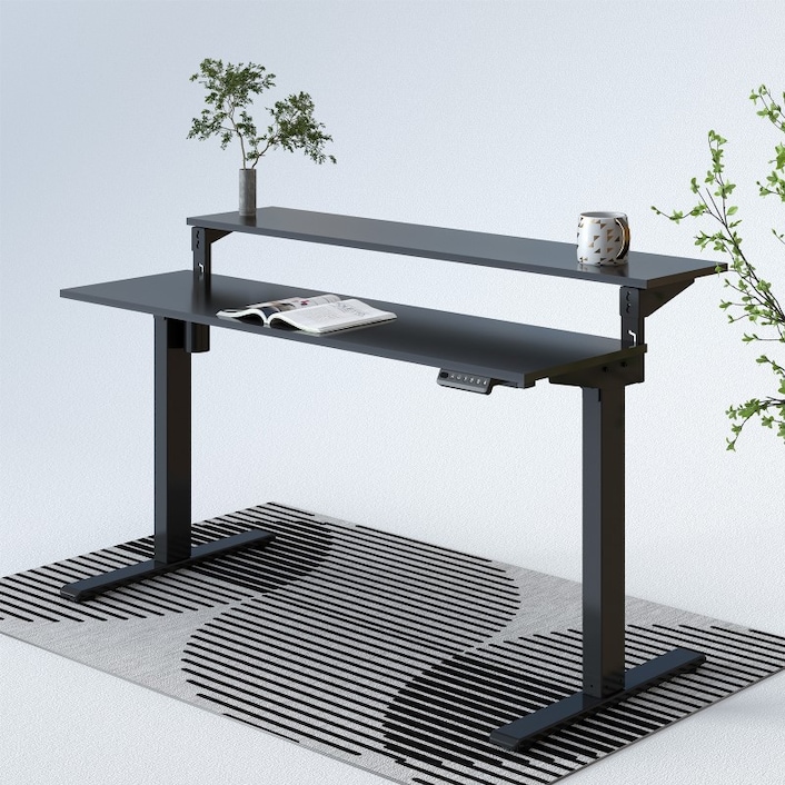 FlexiSpot Vici Duplex Standing Desk | 48''x24'' & White | 2-Tier Pegboard Design