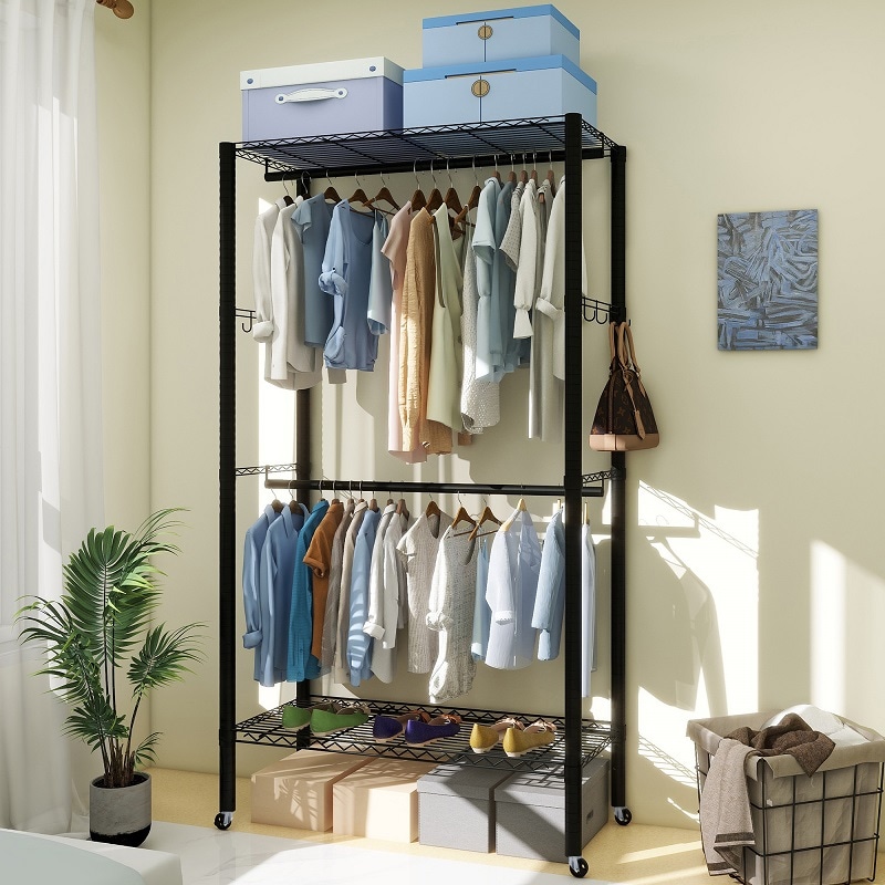 CR1B 3-Tier Lockable Heavy Duty Clothes Rack |Flexispot US | Flexispot