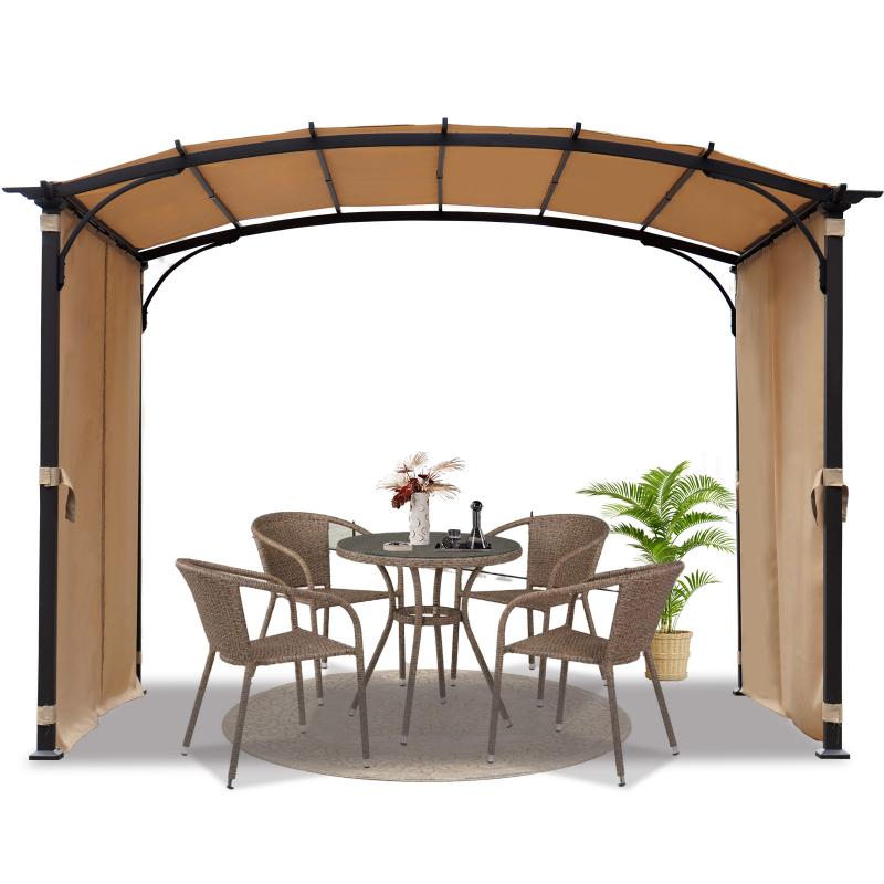 PGD3 Arched Pergola with Sun Shade Shelter| FlexiSpot US