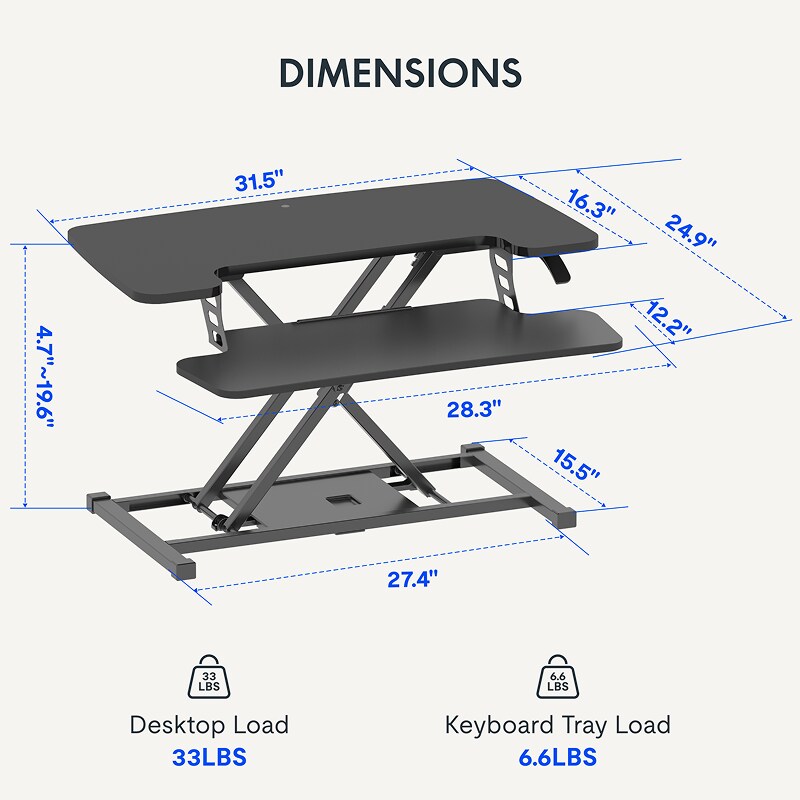 AlcoveRiser Standing Desk Converters M7