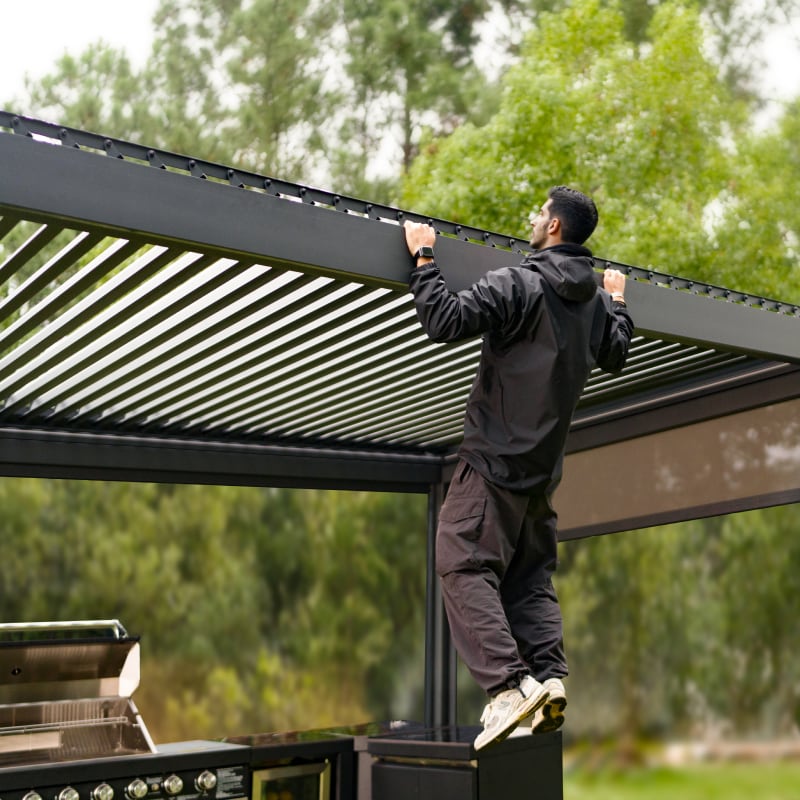 PG5 Aluminum Louvered Pergola Kit | FlexiSpot US