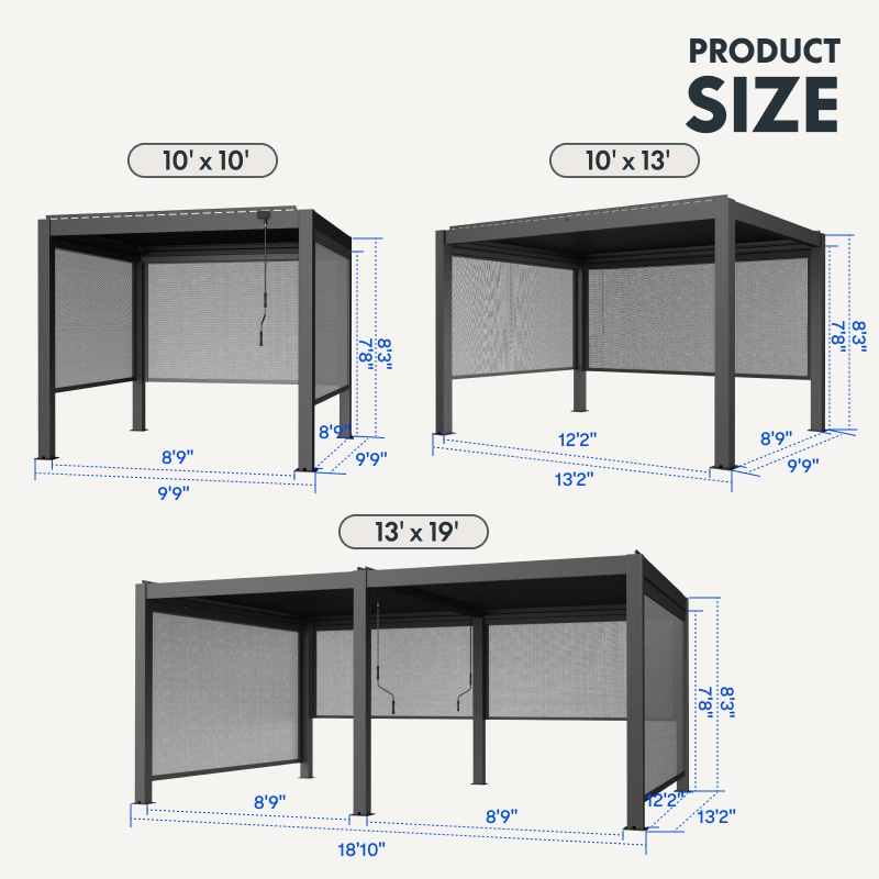 PG5 Aluminum Louvered Pergola Kit | FlexiSpot US