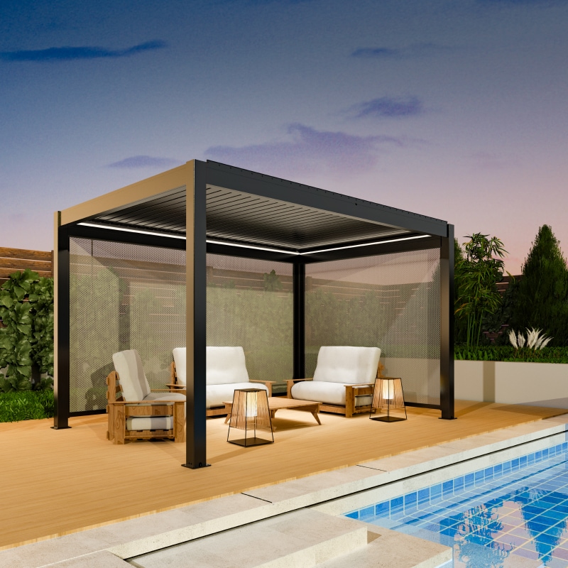 PG5 Aluminum Louvered Pergola Kit | FlexiSpot US