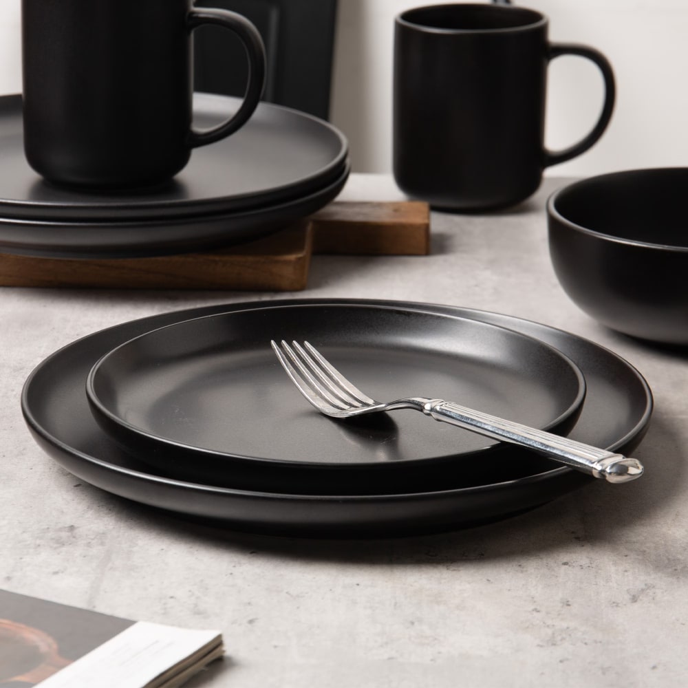 12-Piece Stoneware Dinnerware Sets with Mugs | Microwave