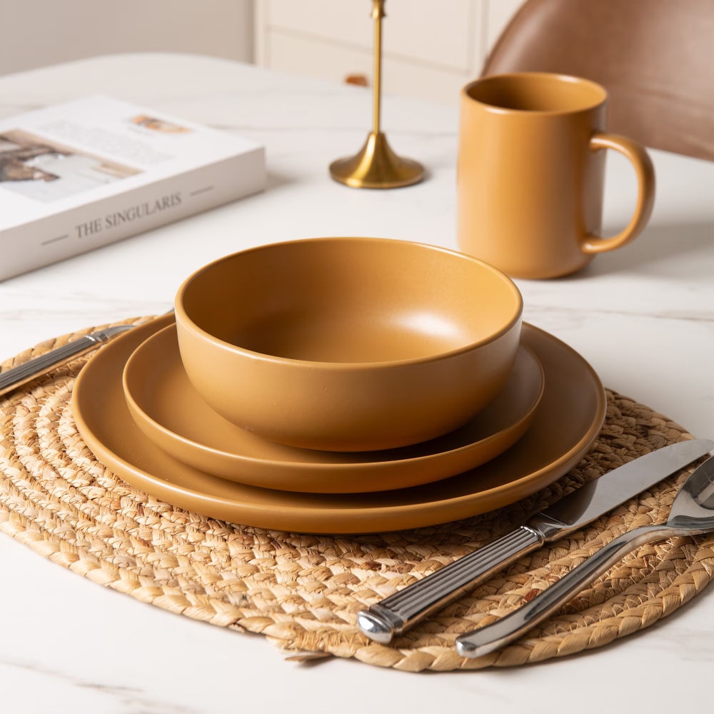 食器 504 12-Piece Stoneware Dinnerware Sets with Mugs | Microwave