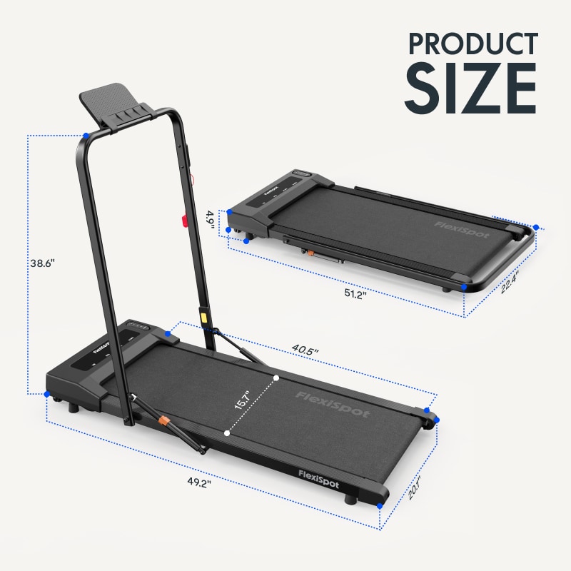 FlexiSpot 2-in-1 Walking Treadmill – 6 Modes, 264 lbs Capacity