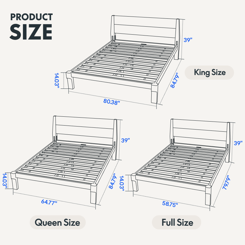 すのこベッド Bryan Motoyuki Japanese Style King Low Floor Bed in Natural Wood | Homary