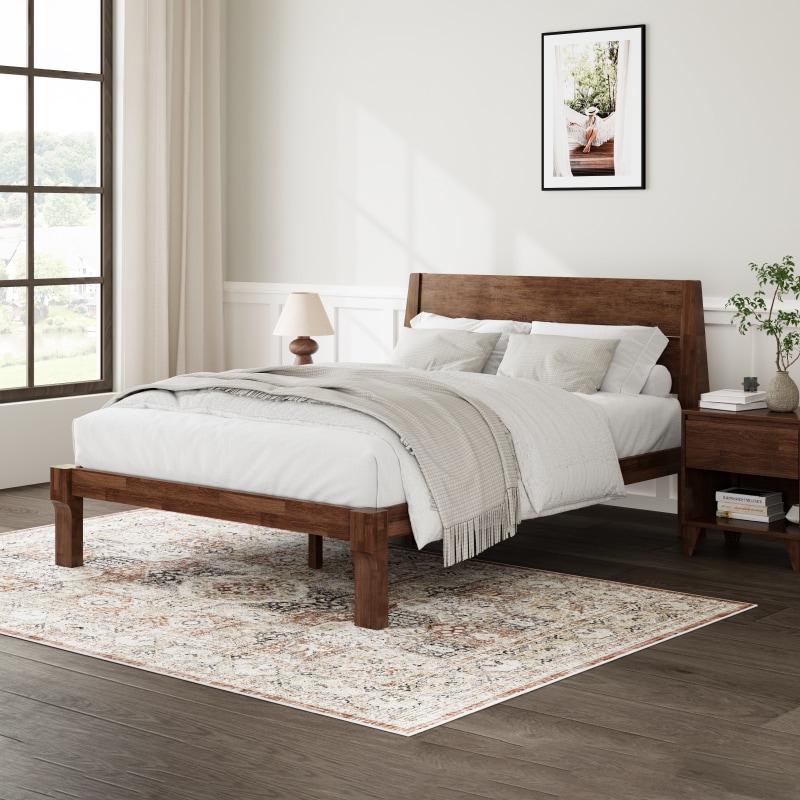 FlexiSpot Kana Japanese Joinery Bed with Headboard | Simple
