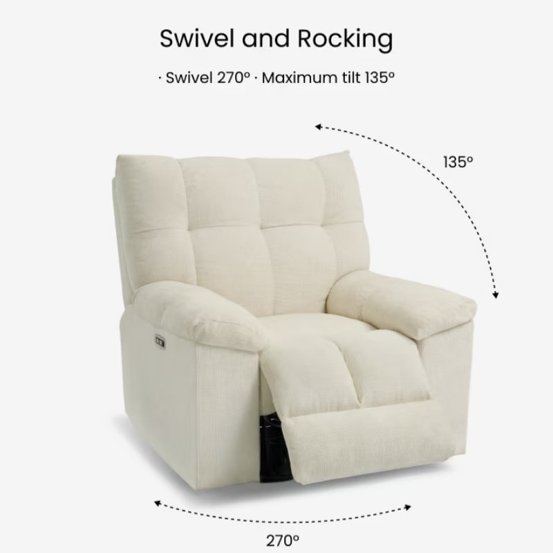 Rocker Object Power Swivel Rocker Recliner with Waffle Back | FlexiSpot