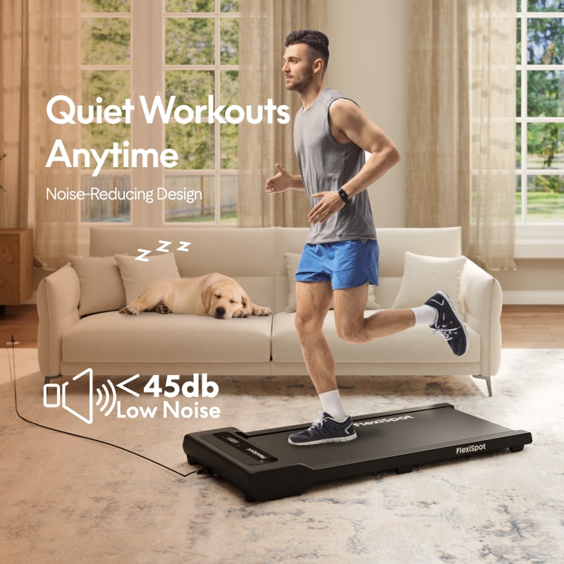 FlexiSpot WPM02 Compact Treadmill with 8 Shock Pads & 2-Year Warranty