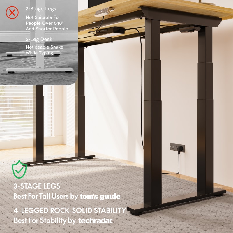 E7 Plus Four Leg Standing Desk | Flexispot