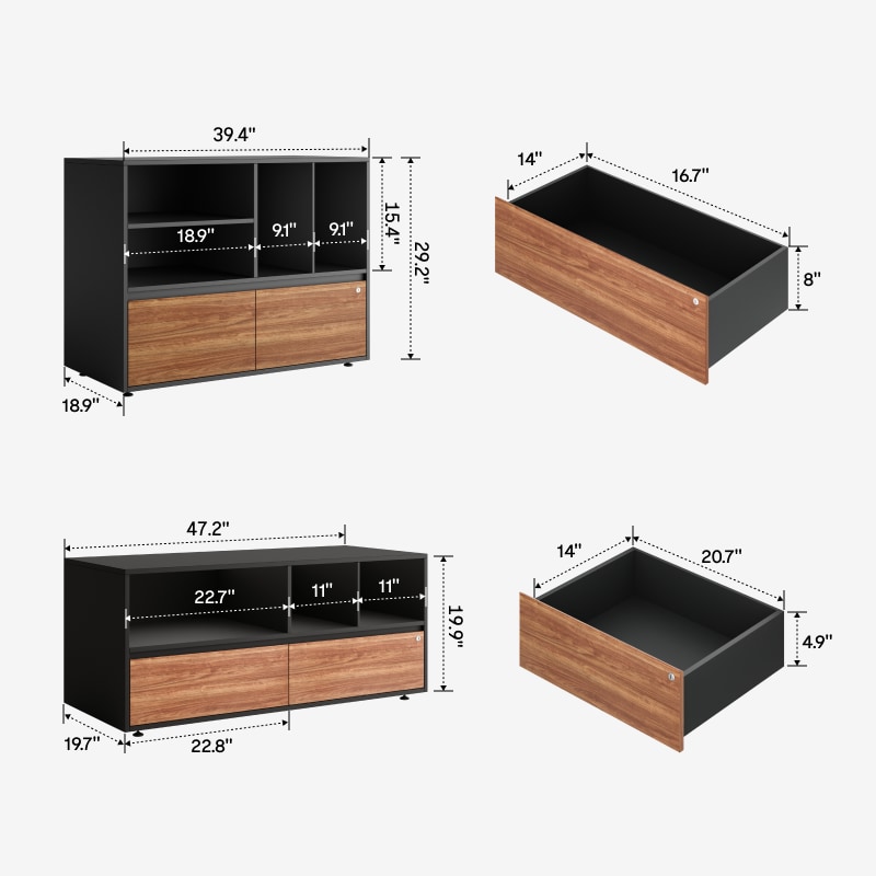 FlexiSpot Sideboard for Standing Desk | Modular Office Storage