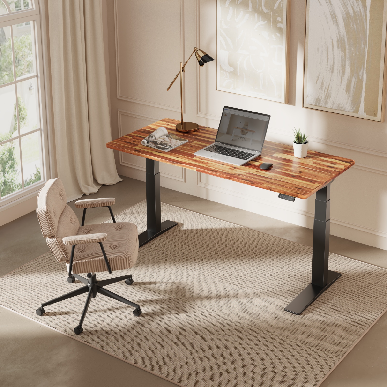 FlexiSpot Solid Acacia Wood Desktop | Premium Tabletop