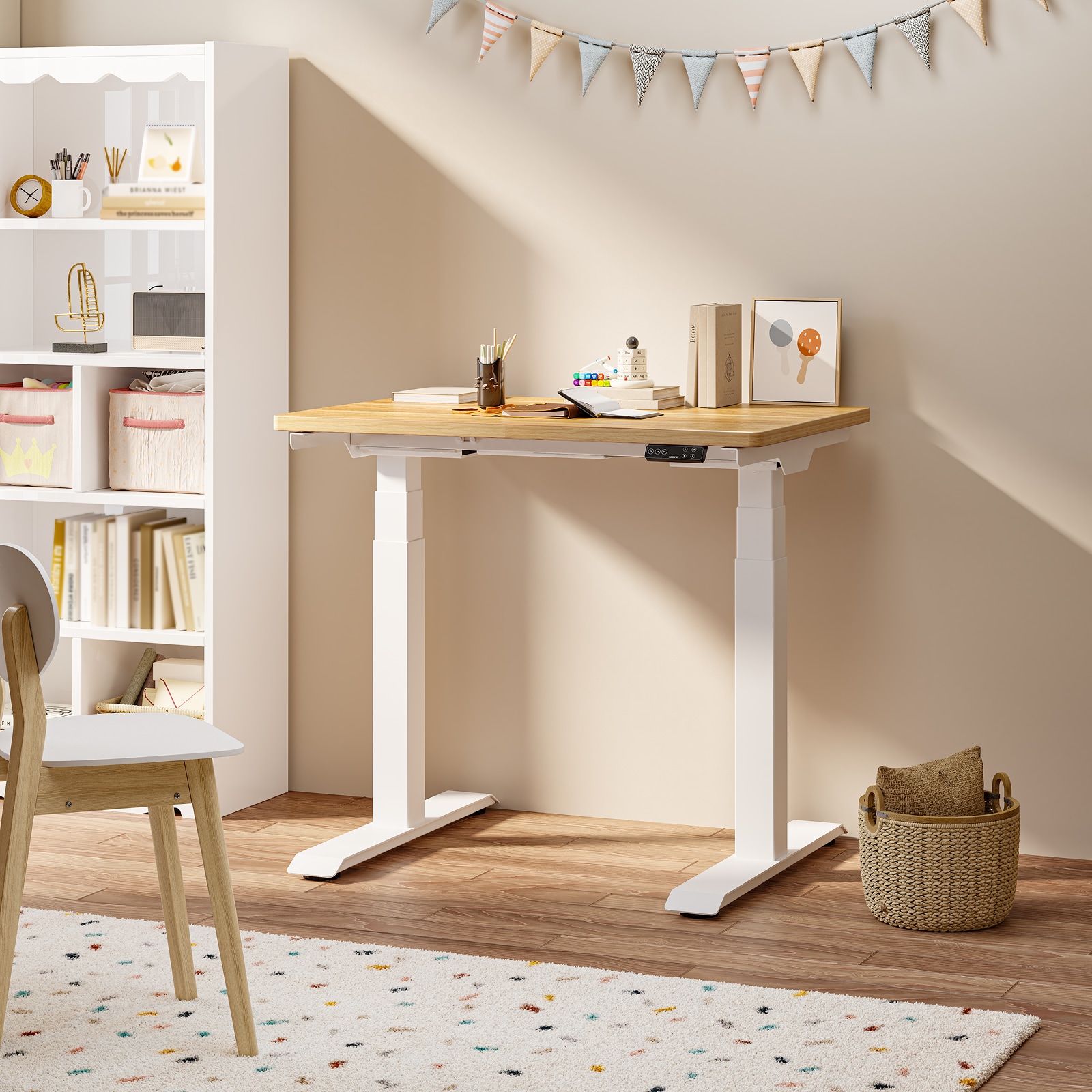 Small Standing Desk | E7 Mini Sit Stand Desk for Office | Flexispot