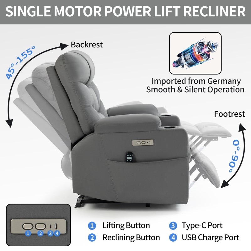 XDL51 Power Lift Recliner Chair With Heat And Massage | FlexiSpot US