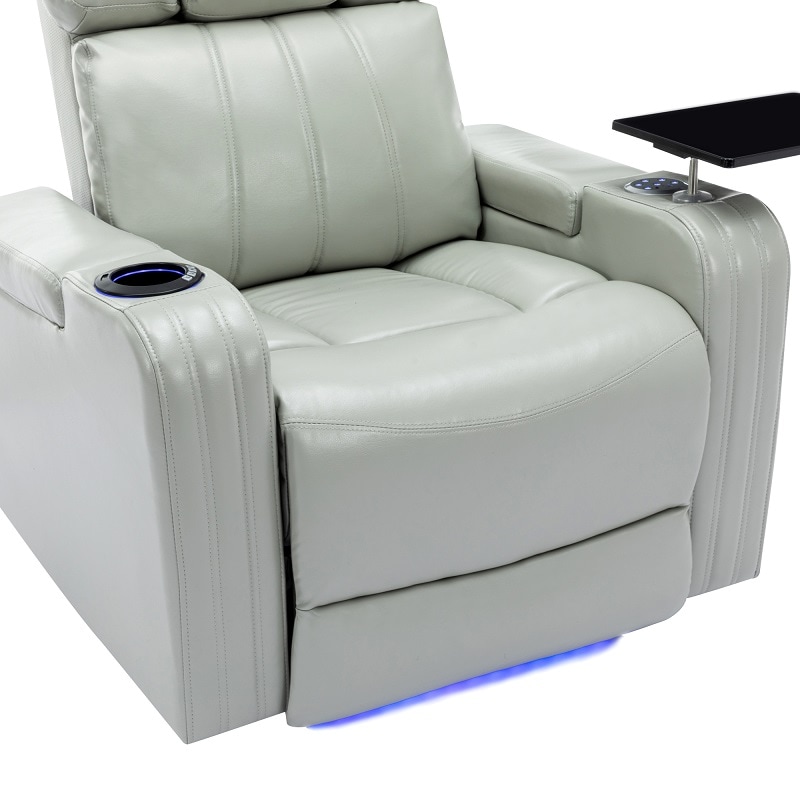 Power Reclining Home Theater Sofa With LED Ambient Lighting
