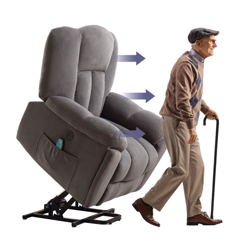 XDL4 Power Lift Recliner Chair With Heat And Massage And Cup
