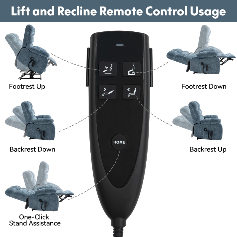 XL6-Cloud Power Lift Recliner Chair With Heat And Massage