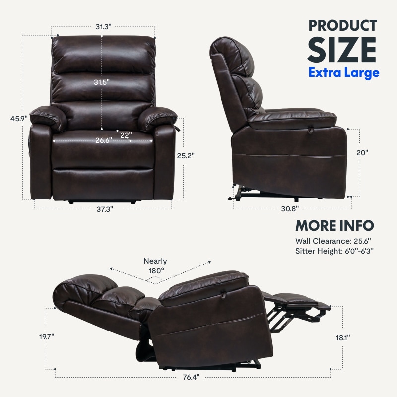 XL6 Power Lift Recliner Chair With Heat And Massage | FlexiSpot US