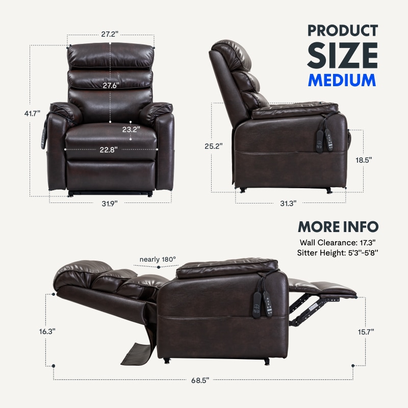 XL6 Power Lift Recliner Chair With Heat And Massage