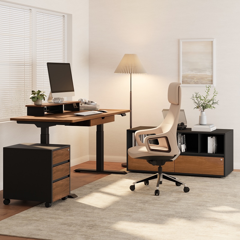 FlexiSpot All-in-One Standing Desk & Cabinet System | Home Office