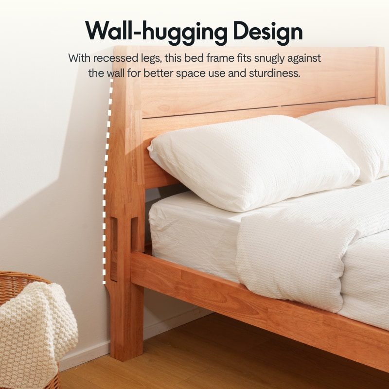 FlexiSpot Kana Japanese Joinery Bed with Headboard | Simple Design