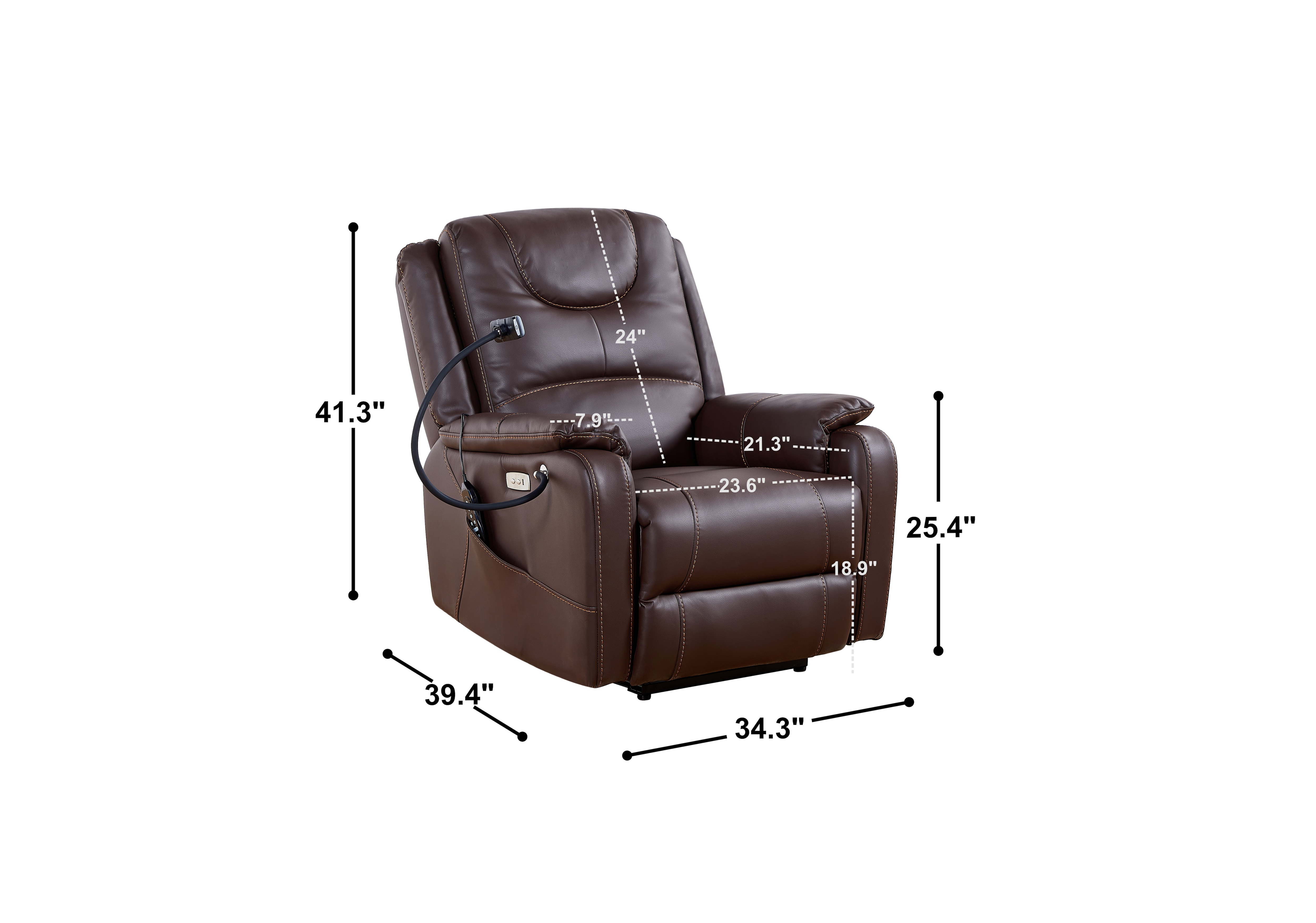 XDZ71 Power Zero Gravity Recliner w/ Massage & Heat & Phone Holder