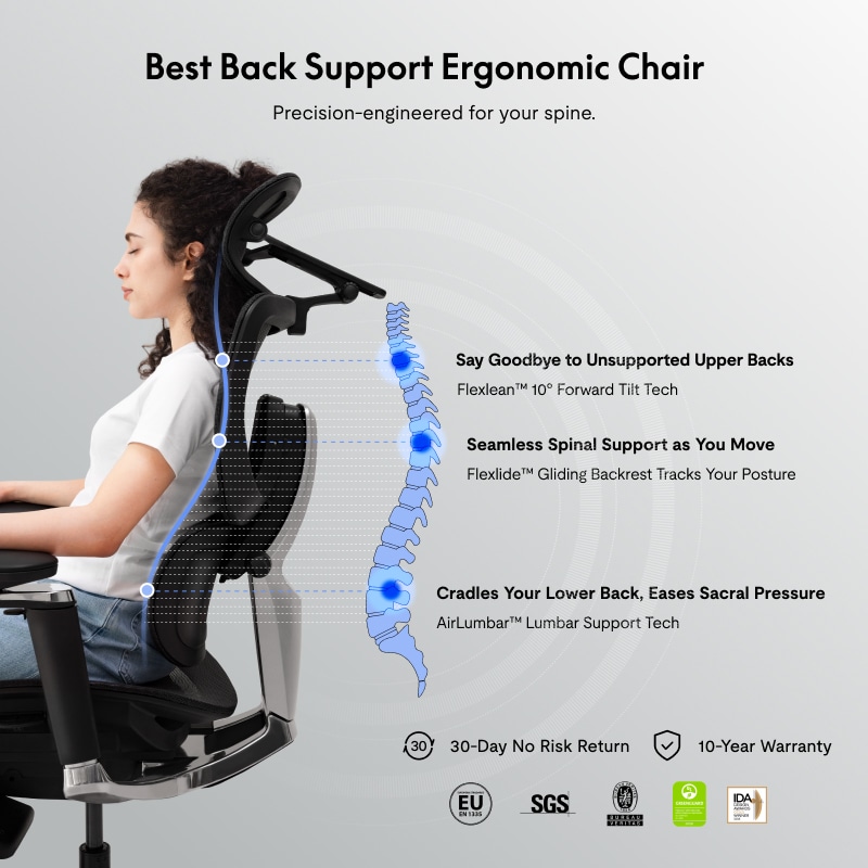 FlexiSpot Ergonomic Office Chair with Footrest|Chair For Back Pain