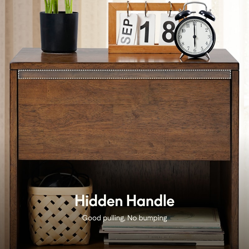 FlexiSpot Solid Wood Nightstand | Simple Design, Fully Assembled