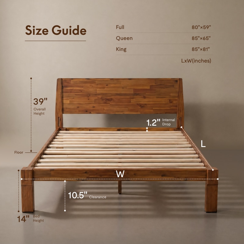 Kana Japanese Joinery Bed Acacia | FlexiSpot