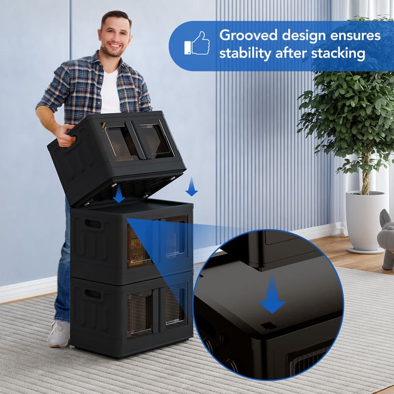 8.4 Gal Collapsible Plastic Storage Bins with Lids, 3-Pack