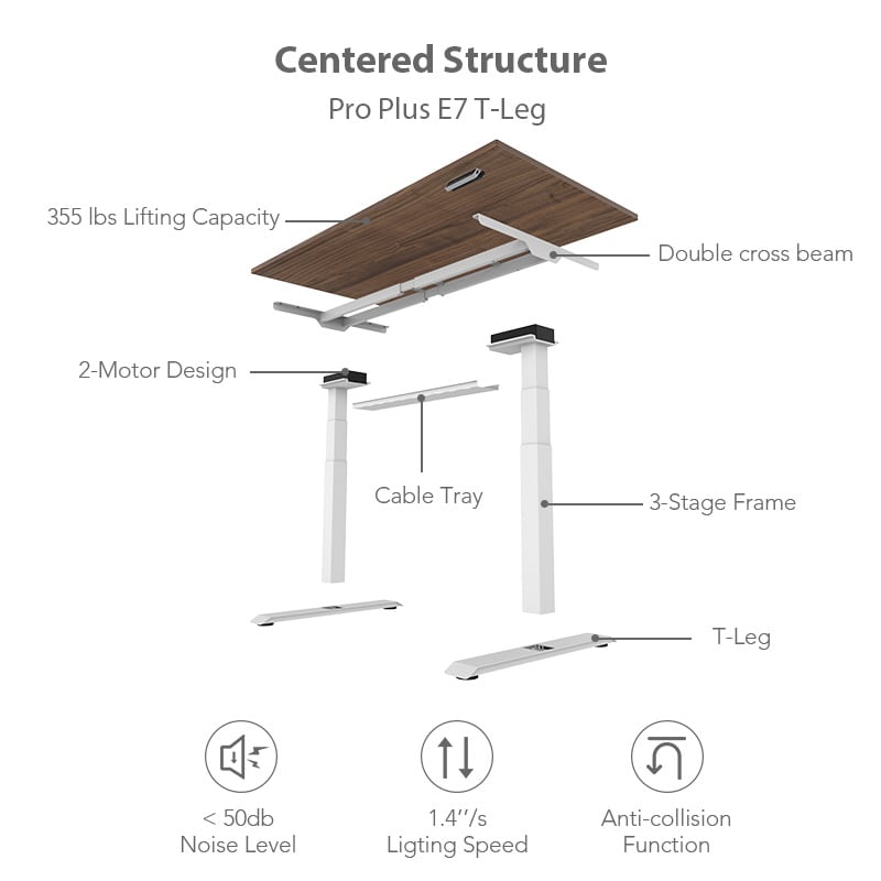 Electric Height Adjustable Standing Desk: Dual Motor