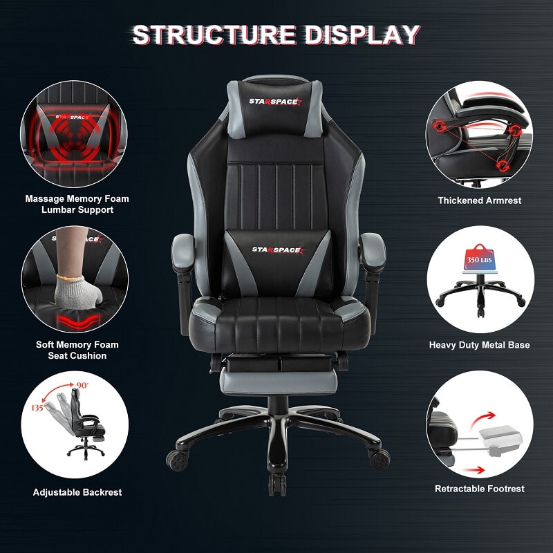 Footrest Gaming Chair Incredible Connection Artiss Gaming Office