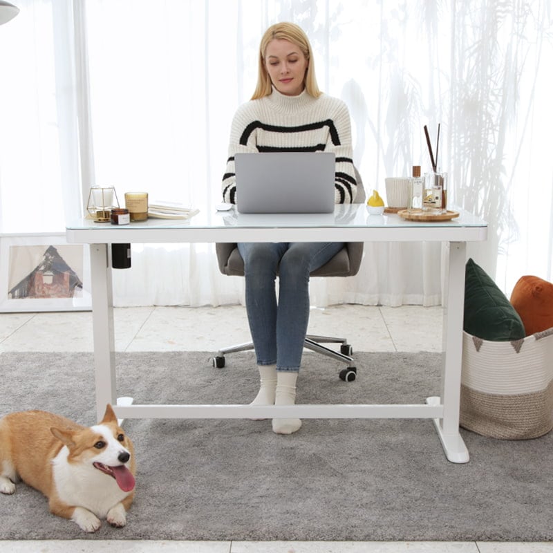Comhar All-in-One Standing Desk (Tempered Glass/Wooden Comhar All-in-One Standing Desk (Tempered Glass/Wooden
