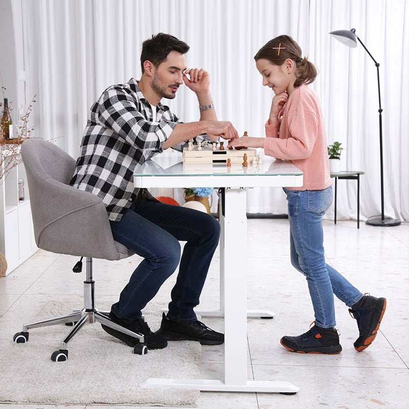Comhar All-in-One Standing Desk (Tempered Glass/Wooden