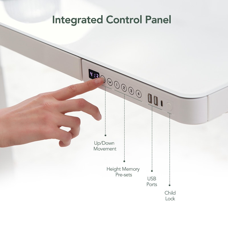 Comhar All-in-One Standing Desk (Tempered Glass/Wooden