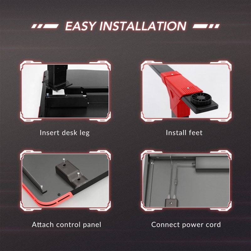 Electric Height Adjustable Gaming Desk - 48