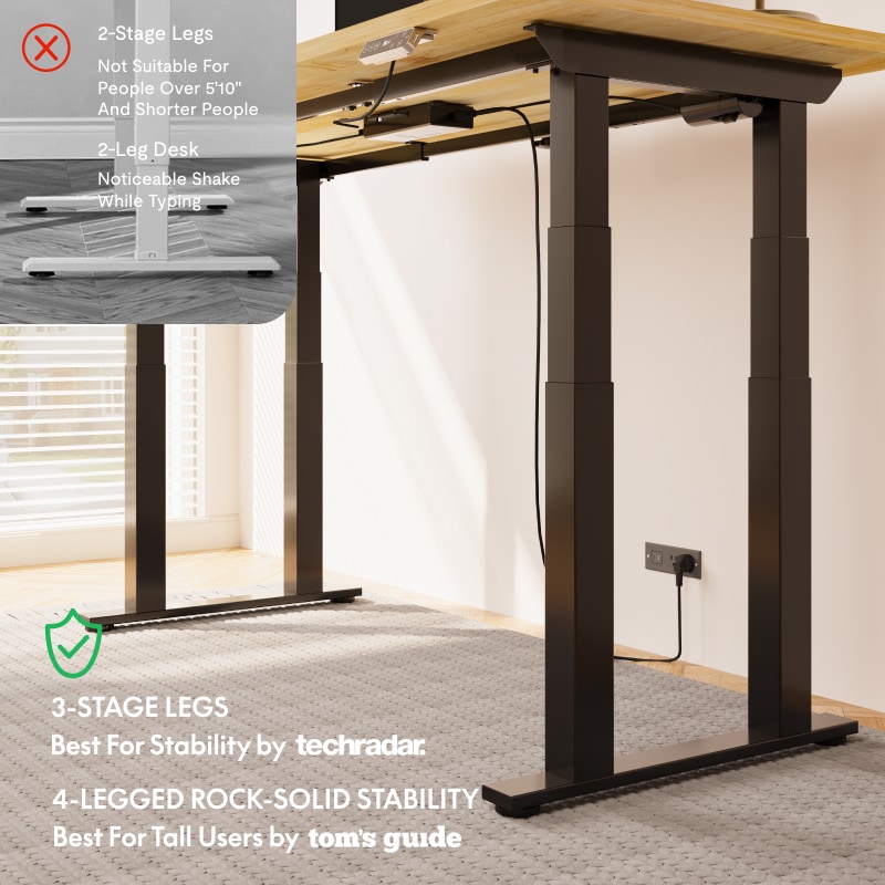 E7 Plus Four Leg Standing Desk | Flexispot